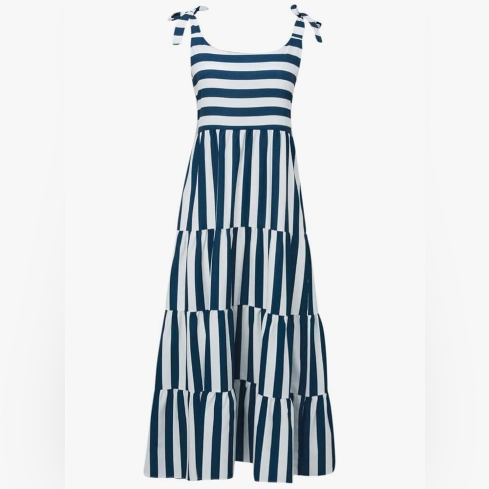 Fashion Striped Print Sleeveless Maxi Dress  Size L EUC
